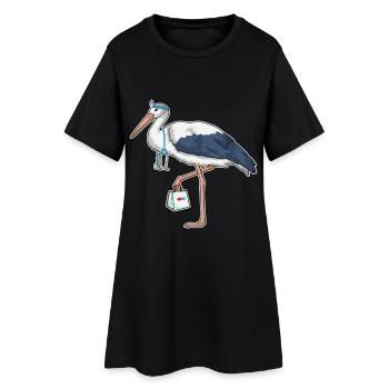 Stork Nurse Stethoscope - Women’s T-Shirt Dress - black - Front