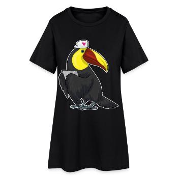 Infirmière toucan - Robe T-shirt Femme - noir - Devant
