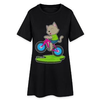 Vélo chat - Robe T-shirt Femme - noir - Devant