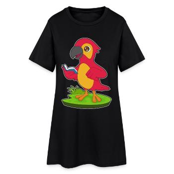 Livre de nerds perroquets - Robe T-shirt Femme - noir - Devant