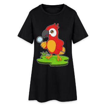 Papagei Detektiv Lupe - Frauen T-Shirt-Kleid - Schwarz - Vorne