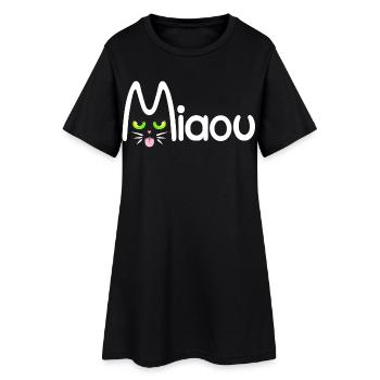 Miaou typographique - Robe T-shirt Femme - noir - Devant