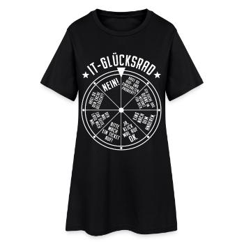 IT Support Glücksrad Service Desk IT Helpdesk Nerd - Frauen T-Shirt-Kleid - Schwarz - Vorne
