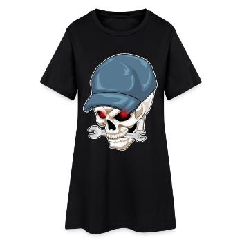 Skull Mechanic Wrench Workshop - Women’s T-Shirt Dress - black - Front