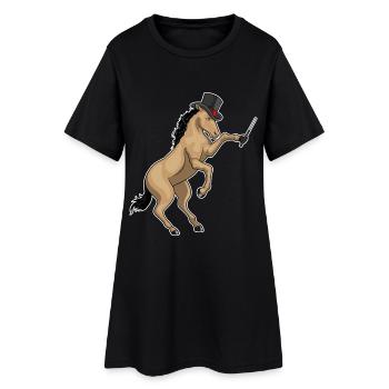 Horse Wizard Wand - Women’s T-Shirt Dress - black - Front
