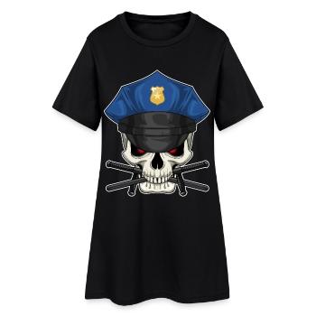 Police du Bâton du Policier du Crâne - Robe T-shirt Femme - noir - Devant