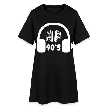 Casques rétro des années 90 - Robe T-shirt Femme - noir - Devant