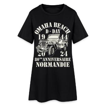 Omaha Beach D-Day 80 ème Anniversaire Normandie - Robe T-shirt Femme - noir - Devant