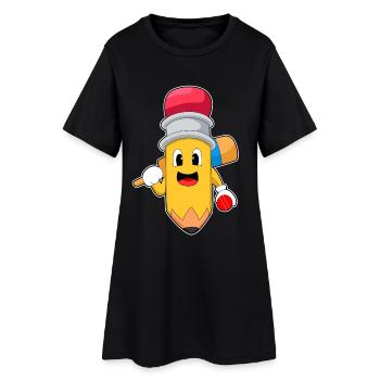 Crayon Cricket Battes de cricket - Robe T-shirt Femme - noir - Devant