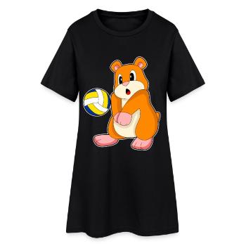 Hamster Joueur de volley-ball Volley-ball - Robe T-shirt Femme - noir - Devant