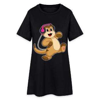 Suricate Headphones Musique - Robe T-shirt Femme - noir - Devant