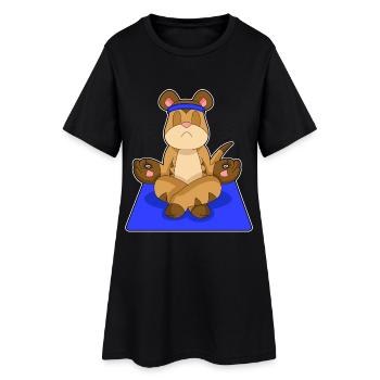 Erdmännchen Yoga Fitness Meditation - Frauen T-Shirt-Kleid - Schwarz - Vorne