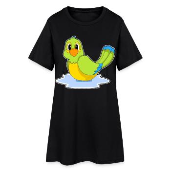 Perroquet nageant - Robe T-shirt Femme - noir - Devant