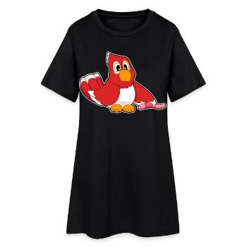 Ver perroquet - Robe T-shirt Femme - noir - Devant