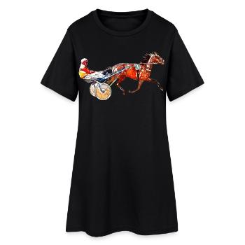 Course de trot - Robe T-shirt Femme - noir - Devant