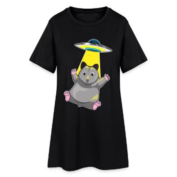 Hamster Spaceship Space - Robe T-shirt Femme - noir - Devant