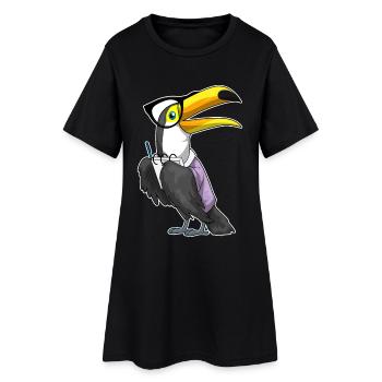 Bureau des lunettes de secrétaire du toucan - Robe T-shirt Femme - noir - Devant