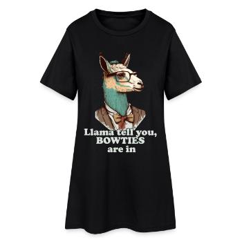 Les nœuds papillon sont en Lama - Robe T-shirt Femme - noir - Devant