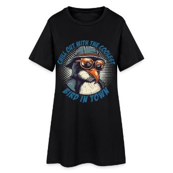 Pingouin frais avec lunettes de soleil et chapeau - Robe T-shirt Femme - noir - Devant