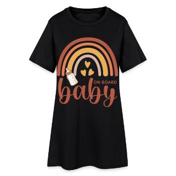 Boho Rainbow Hearts Biberon Bébé à bord - Robe T-shirt Femme - noir - Devant