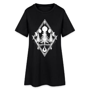Mond Mondphasen Wald Bäume Okkult Pagan Wicca - Frauen T-Shirt-Kleid - Schwarz - Vorne