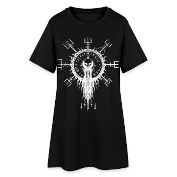 Vegvisir Viking Runes Boussole Crâne Occulte - Robe T-shirt Femme - noir - Devant