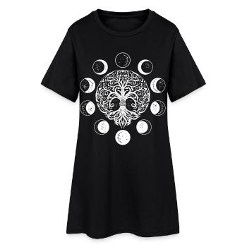 Phases de lune Sorcellerie Occulte Ygdrassil Arbre de vie - Robe T-shirt Femme - noir - Devant
