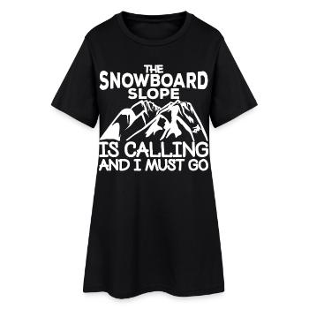 Slogan snowboard - Robe T-shirt Femme - noir - Devant