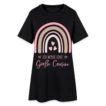 Ich werde eine große Cousine Boho Regenbogen - Frauen T-Shirt-Kleid - Schwarz - Vorne