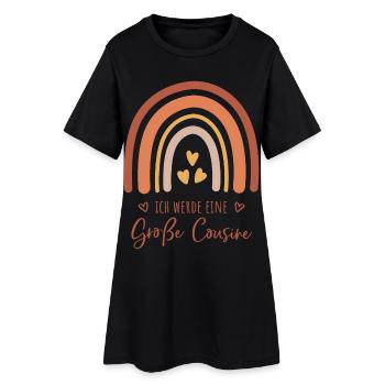 Ich werde eine große Cousine / Boho Regenbogen - Frauen T-Shirt-Kleid - Schwarz - Vorne