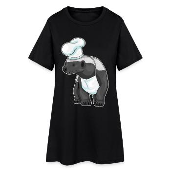 Dachs Koch Kochmütze Kochen - Frauen T-Shirt-Kleid - Schwarz - Vorne