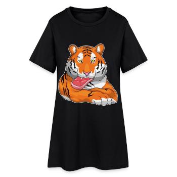 Tiger Fleisch - Frauen T-Shirt-Kleid - Schwarz - Vorne