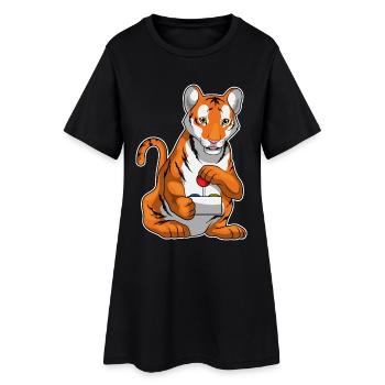 Tiger Gamer Controller - Frauen T-Shirt-Kleid - Schwarz - Vorne