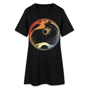 Vintage Bowlingkugel - Frauen T-Shirt-Kleid - Schwarz - Vorne