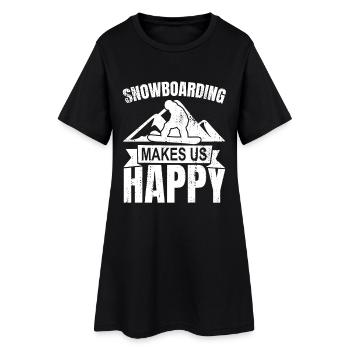Snowboard slogan - Women’s T-Shirt Dress - black - Front