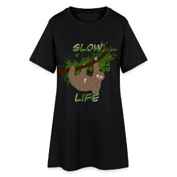 lazy - Women’s T-Shirt Dress - black - Front