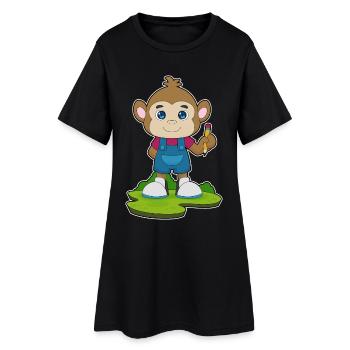 École de crayons Monkey Student - Robe T-shirt Femme - noir - Devant