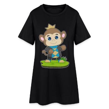 Couronne de singe - Robe T-shirt Femme - noir - Devant