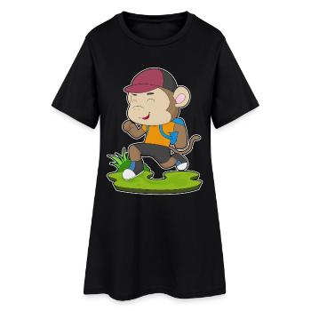 Randonnée à dos Monkey Hiker - Robe T-shirt Femme - noir - Devant
