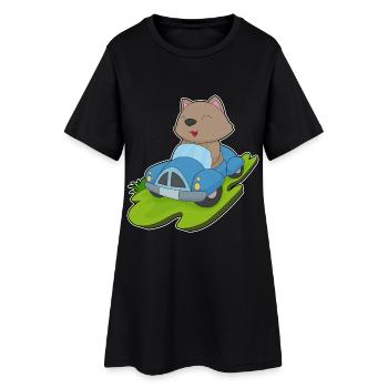 Voiture de chat - Robe T-shirt Femme - noir - Devant