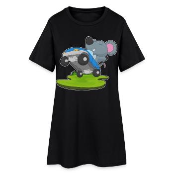 Souris automatique - Robe T-shirt Femme - noir - Devant