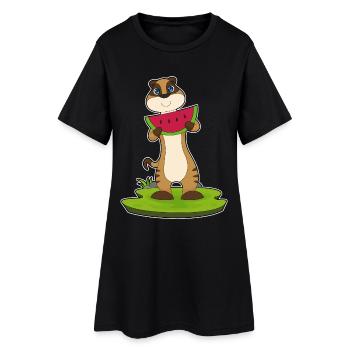 Suricate Pastèque - Robe T-shirt Femme - noir - Devant