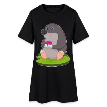 Gâteau taupe - Robe T-shirt Femme - noir - Devant