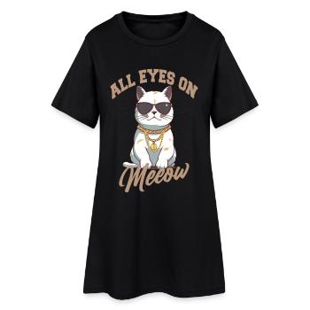 Tous les yeux sur le chat avec des lunettes de soleil - Robe T-shirt Femme - noir - Devant