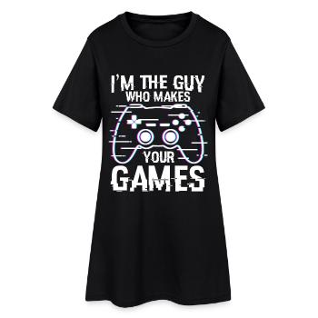 Typ der Spiele entwickelt - Frauen T-Shirt-Kleid - Schwarz - Vorne
