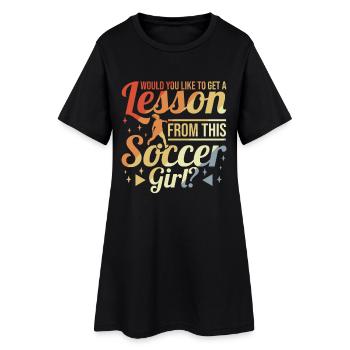 Soccer féminin - Robe T-shirt Femme - noir - Devant