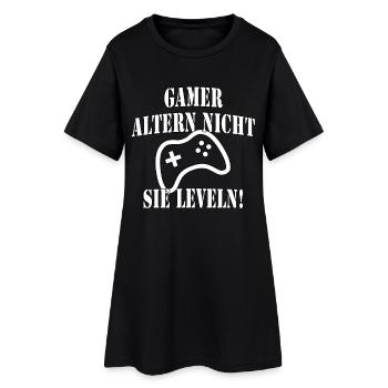 Gamer altern nicht sie leveln Video Game Spieler - Frauen T-Shirt-Kleid - Schwarz - Vorne