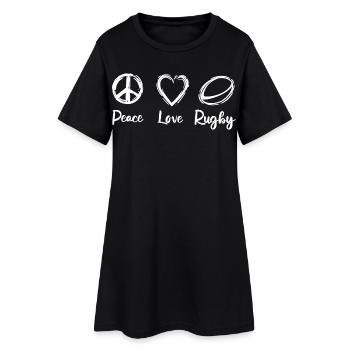 Peace Love Rugby - Robe T-shirt Femme - noir - Devant