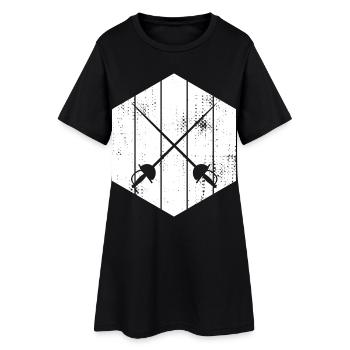 Fechter Schwerter Skizze - Frauen T-Shirt-Kleid - Schwarz - Vorne