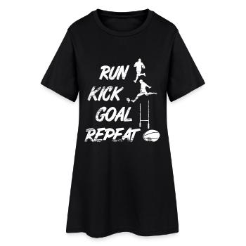 Routine des joueurs de rugby - Robe T-shirt Femme - noir - Devant